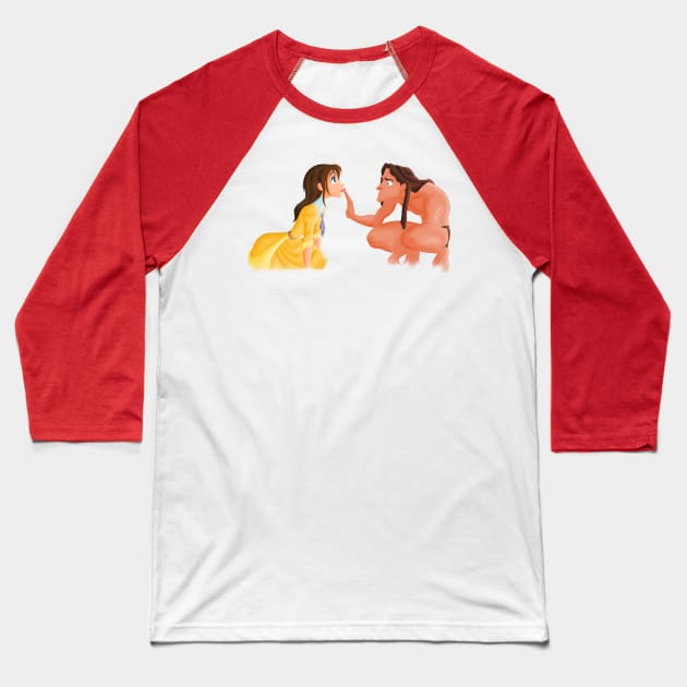 Tarzan and Jane Baseball T-Shirt by MEArtworks